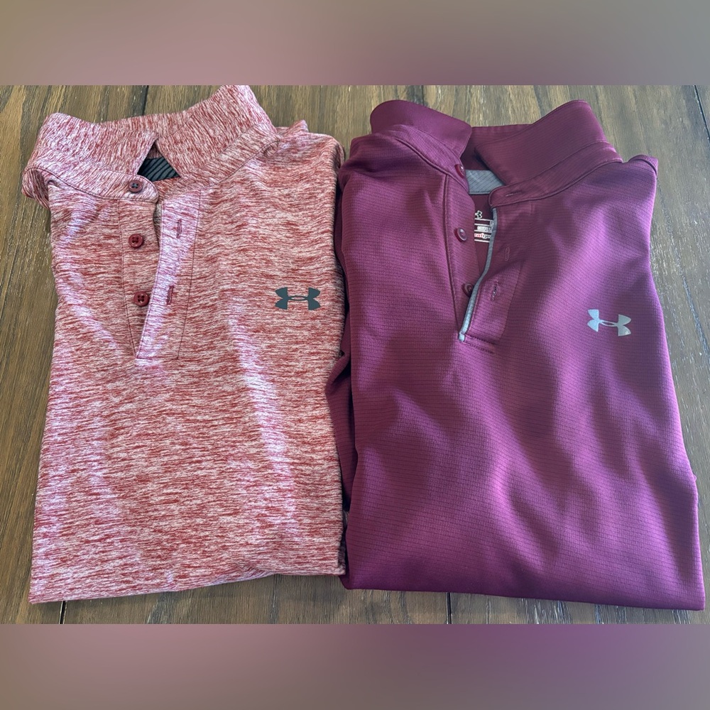 Under Armour Red and Maroon Men's Shirts